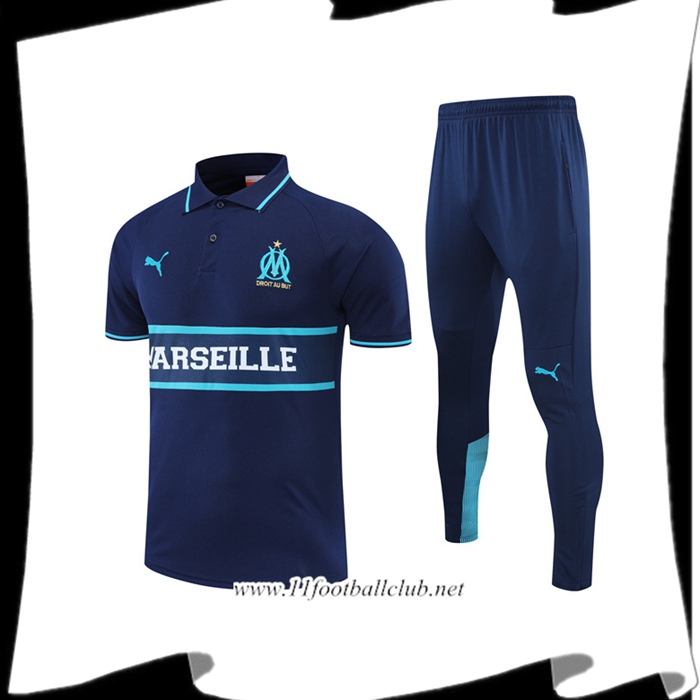 Le Nouveau Ensemble Polo Foot Marseille OM Bleu Marin 2022/2023