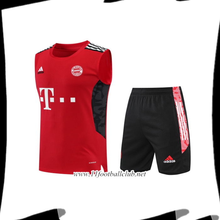 Le Nouveaux Training Sans Manches + Short Bayern Munich Rouge 2022/2023