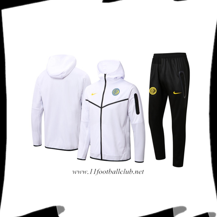 Le Nouveaux Ensemble Veste A Capuche Survetement Foot Inter Milan Blanc 2022/2023