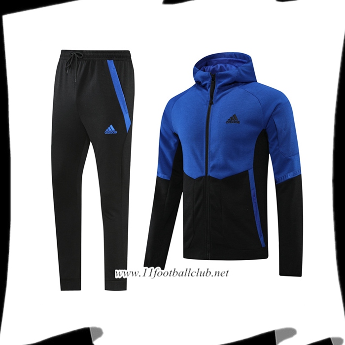 Le Nouveau Ensemble Veste A Capuche Survetement Foot Adidas Bleu/Noir 2022/2023