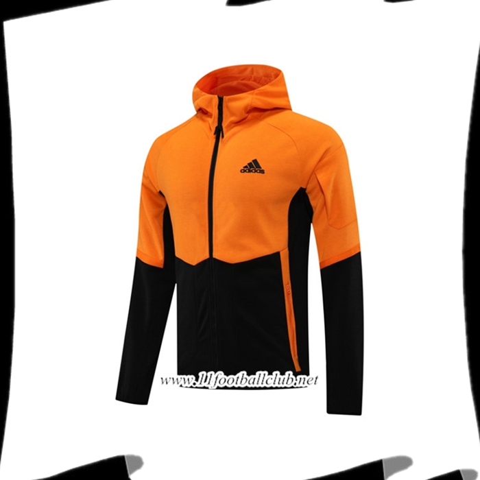 Le Nouveau Veste A Capuche Adidas Noir/Orange 2022/2023
