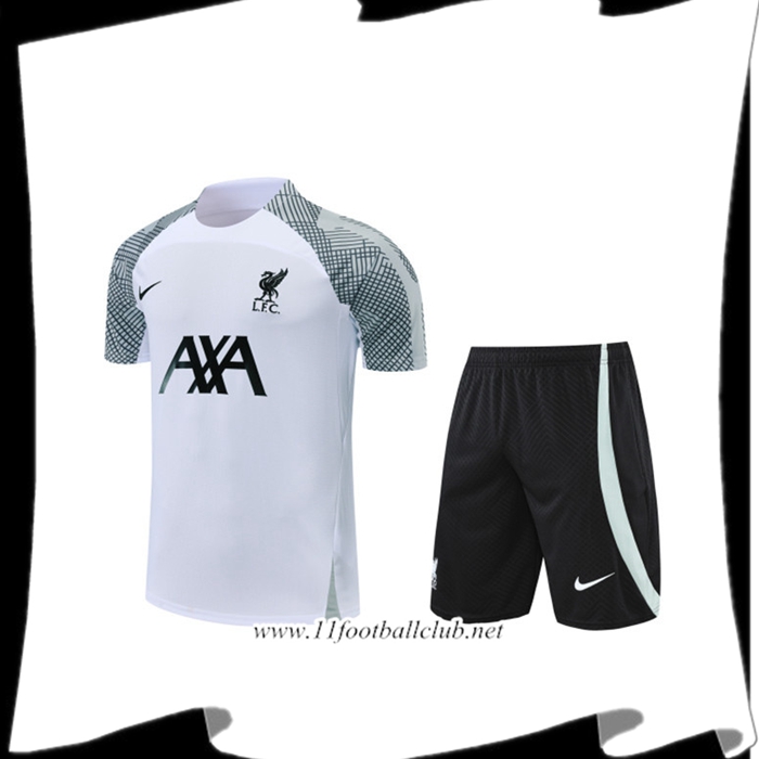 Ensemble Training T-Shirts FC Liverpool + Shorts Blanc 2022/2023