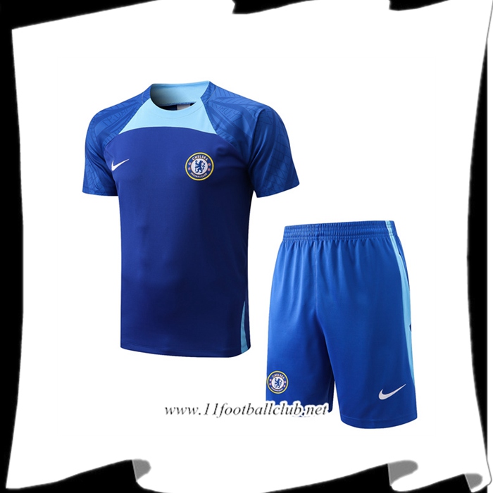 Ensemble Training T-Shirts FC Chelsea + Shorts Bleu 2022/2023
