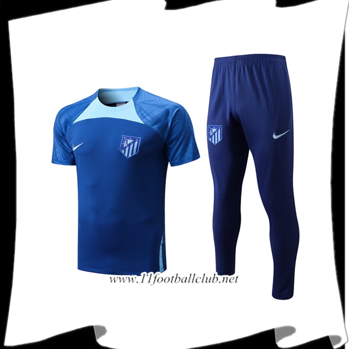 Ensemble Training T-Shirts Atletico Madrid + Pantalon Bleu 2022/2023