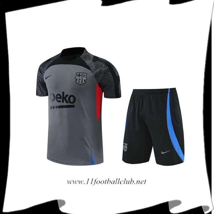 Ensemble Training T-Shirts + Shorts FC Barcelone Gris 2022/2023