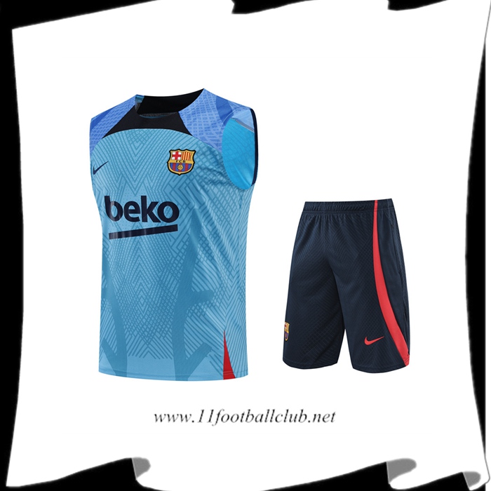 Ensemble Training Debardeur + Shorts FC Barcelone Bleu 2022/2023