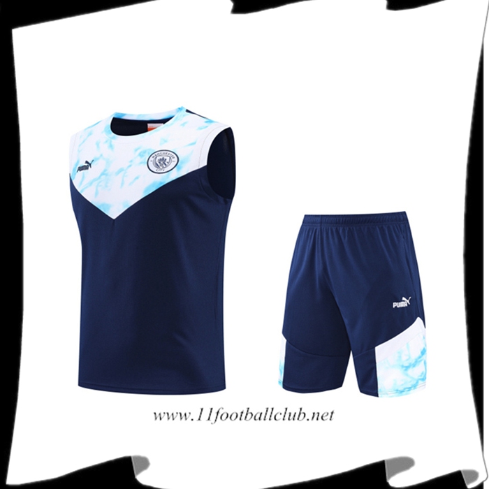 Ensemble Training Debardeur + Shorts Manchester City Bleu Marin 2022/2023