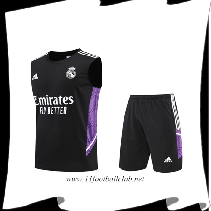 Ensemble Training Debardeur + Shorts Real Madrid Noir 2022/2023