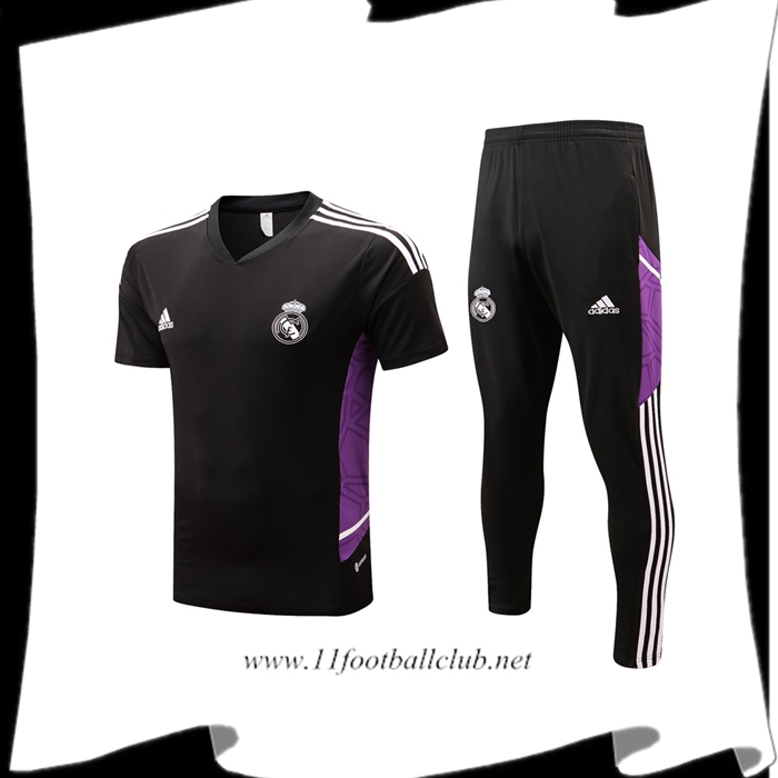 Ensemble Training T-Shirts Real Madrid + Pantalon Noir 2022/2023
