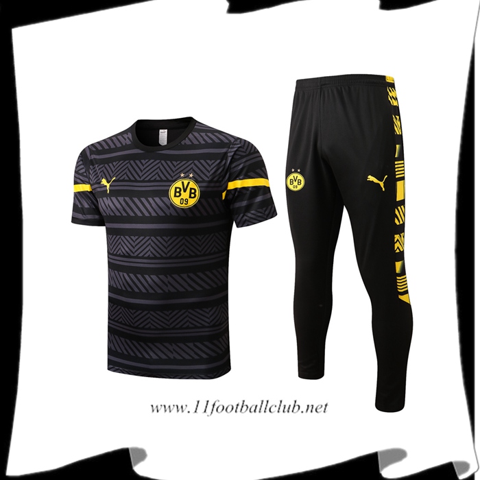 Ensemble Training T-Shirts + Pantalon Dortmund Noir 2022/2023