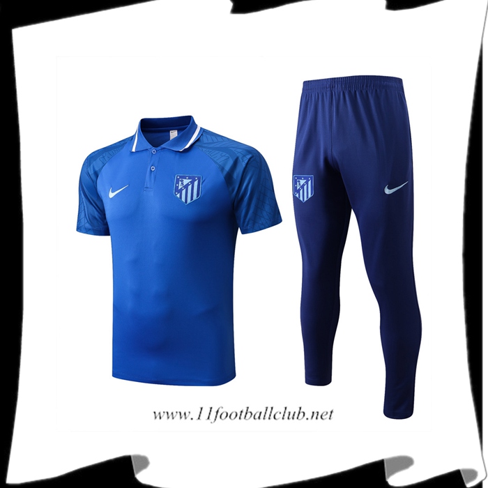 Ensemble Polo Foot Atletico Madrid Bleu 2022/2023