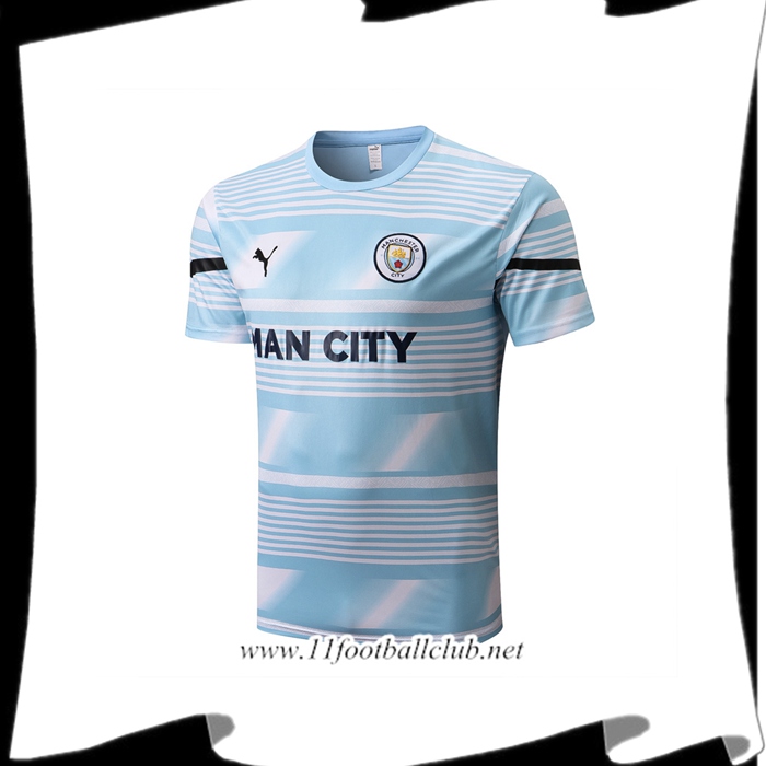 Training T-Shirts Manchester City Bleu/Blanc 2022/2023