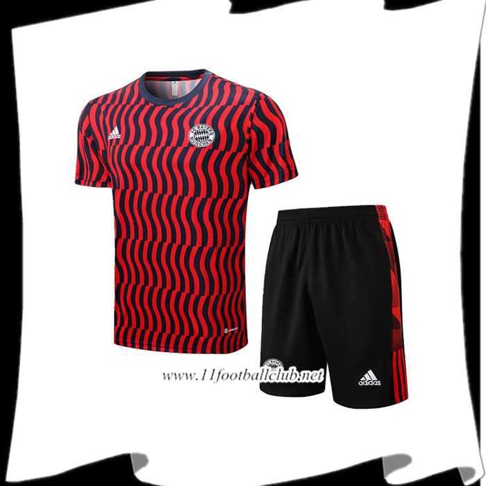 Ensemble Training T-Shirts + Shorts Bayern Munich Noir/Rouge 2022/2023
