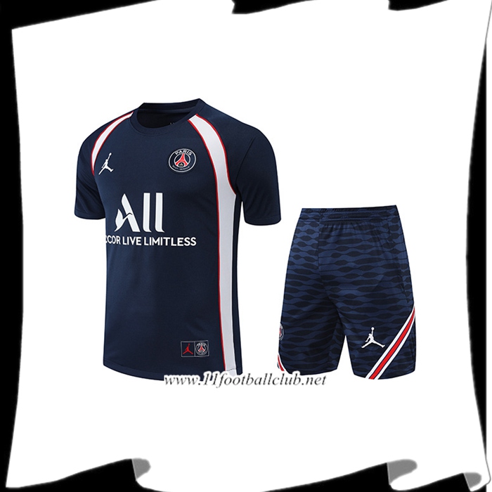 Ensemble Training T-Shirts + Shorts Jordan PSG Bleu Marin 2022/2023