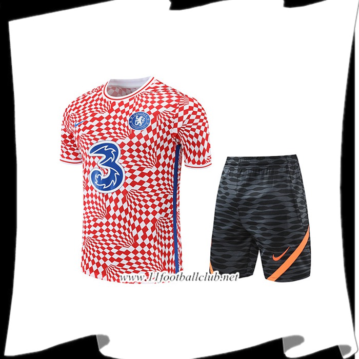 Ensemble Training T-Shirts + Shorts FC Chelsea Rouge 2022/2023