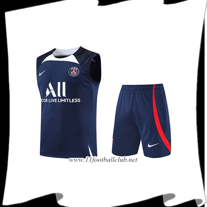 Ensemble Training Debardeur + Shorts PSG Bleu Marin/Noir 2022/2023