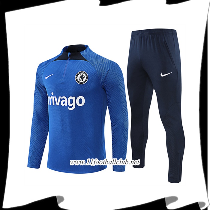 Ensemble Survetement de Foot FC Chelsea Bleu/Noir 2022/2023