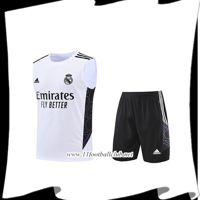 Ensemble Training Debardeur + Shorts Real Madrid Blanc 2022/2023