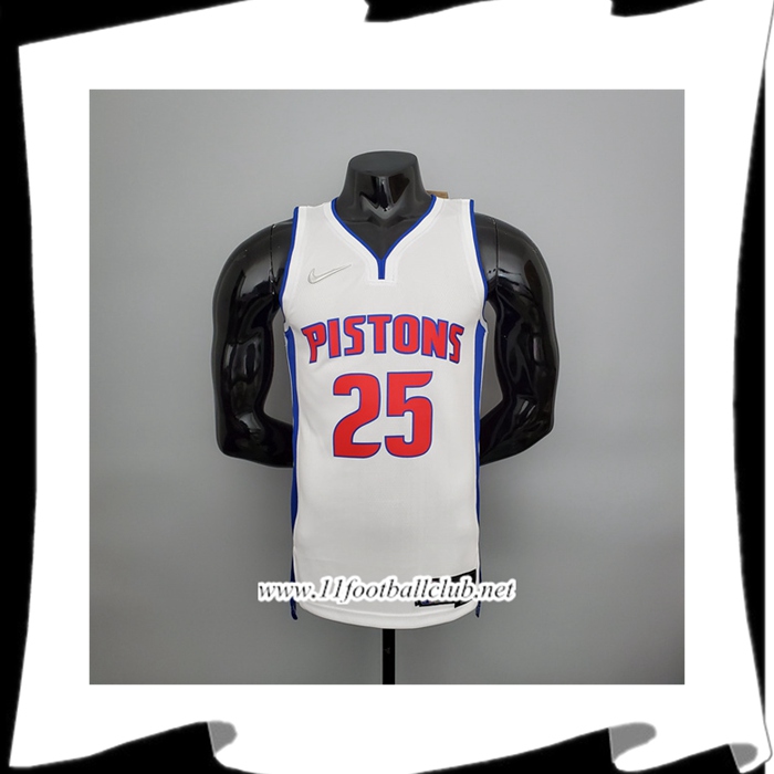 Maillot Detroit Pistons (Rose #25) Blanc 75th Anniversary