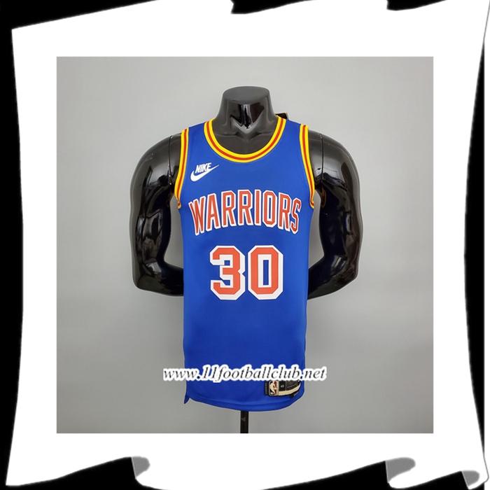 Maillot Golden State Warriors (Curry #30) Bleu Retro 75th Anniversary