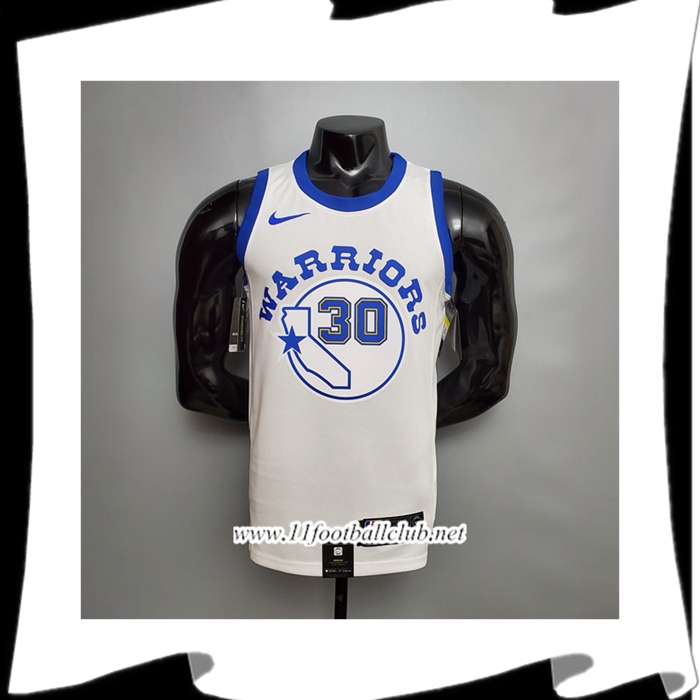 Maillot Golden State Warriors (Curry #30) Blanc Retro Version