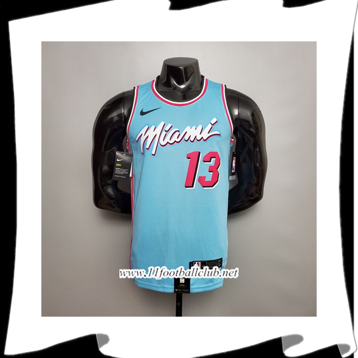 Maillot Miami Heat (Adebayo #13) Bleu Encolure Ronde