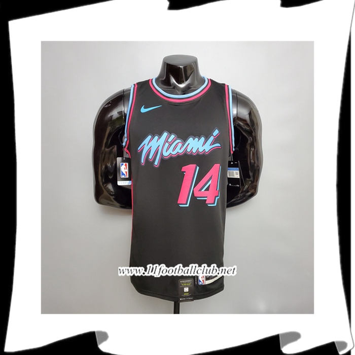Maillot Miami Heat (Herro #14) Noir Encolure Ronde