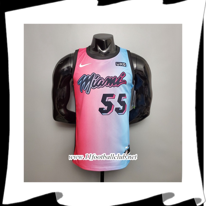 Nouveau Maillot Miami Heat (Robinson #55) Rose/Bleu Gradient Color City Edition