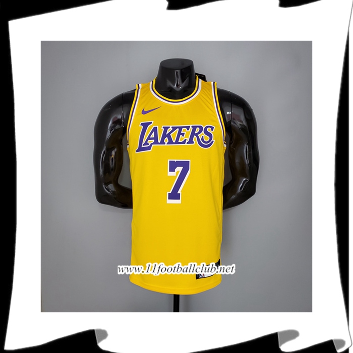 Maillot Los Angeles Lakers (Anthony #7) Jaune Encolure Ronde