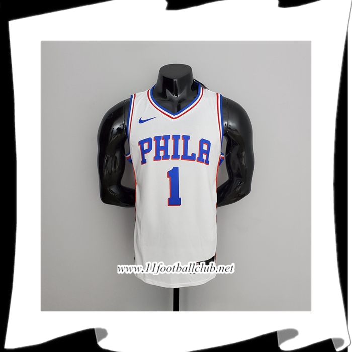 Maillot Philadelphia 76ers (Harden #1) Blanc V-collerette