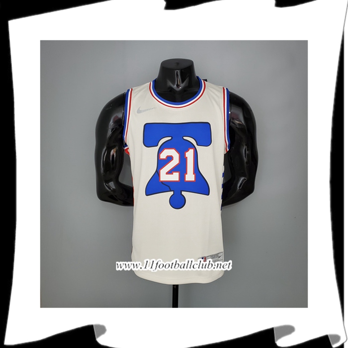 Maillot Philadelphia 76ers (Embiid #21) 2021 Beige Bonus Edition