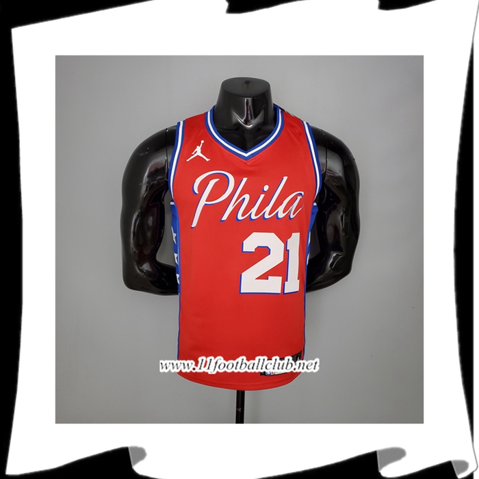 Maillot Philadelphia 76ers (Embiid #21) 2021 Rouge Jordan Themed