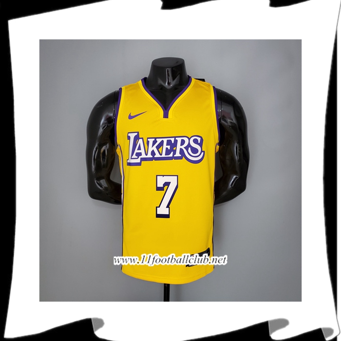 Maillot Los Angeles Lakers (Anthony #7) Jaune V-collerette City Edition