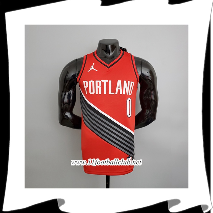 Maillot Portland Trail Blazers (Lillard #0) Rouge Jordan Style