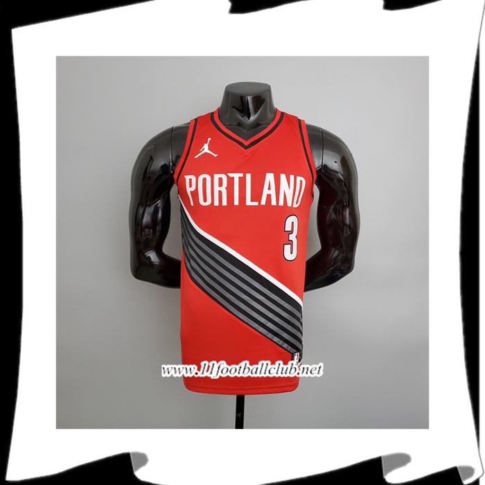 Maillot Portland Trail Blazers (McCollum #3) Rouge Jordan Style