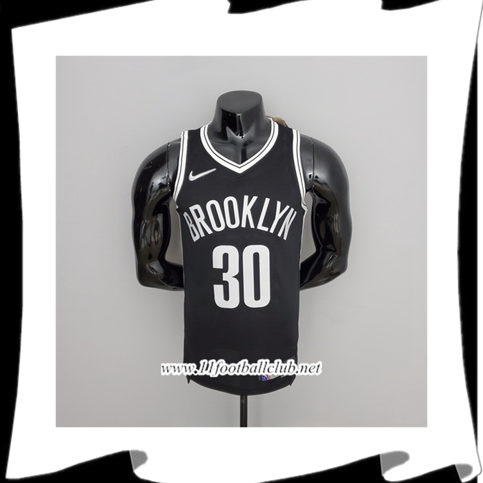 Maillot Brooklyn Nets (Curry #30) Noir 75th Anniversary