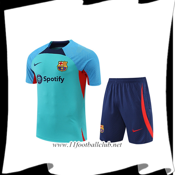 Ensemble Training T-Shirts + Shorts FC Barcelone Bleu 2022/2023