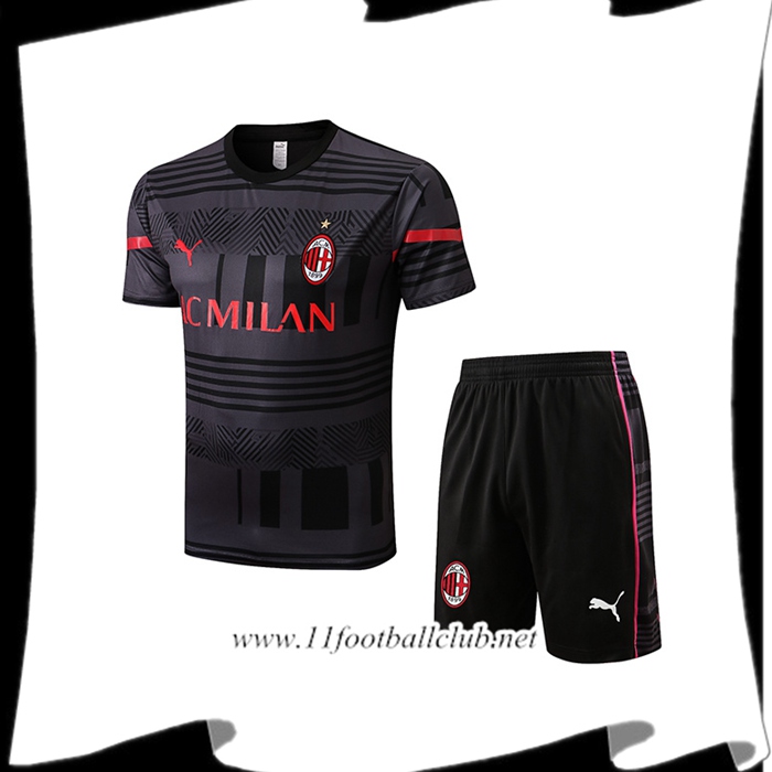 Ensemble Training T-Shirts + Shorts Milan AC Gris 2022/2023