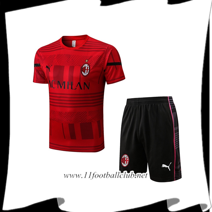 Ensemble Training T-Shirts + Shorts Milan AC Rouge 2022/2023