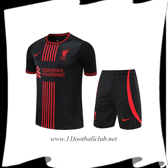 Ensemble Training T-Shirts + Shorts FC Liverpool Rouge/Noir 2022/2023