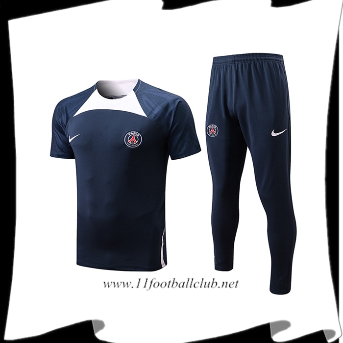 Ensemble Training T-Shirts + Pantalon PSG Blanc/Bleu 2022/2023