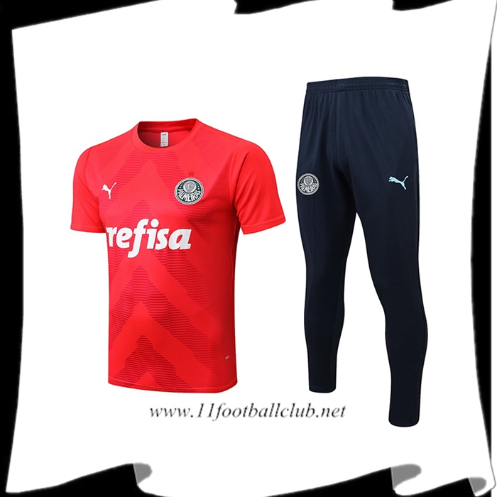 Ensemble Training T-Shirts + Pantalon Palmeiras Rouge 2022/2023
