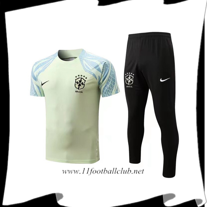 Ensemble Training T-Shirts + Pantalon Bresil Jaune 2022/2023