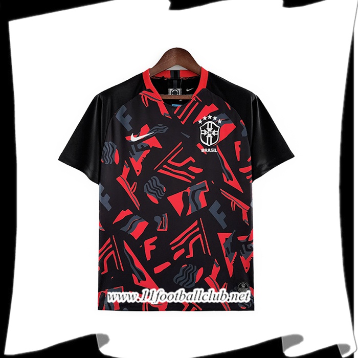 Training T-Shirts Bresil Rouge/Noir 2022/2023