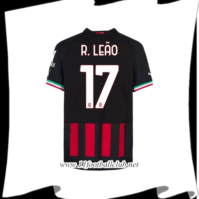Maillot de Foot Milan AC (R. LEÃO #17) 2022/23 Domicile
