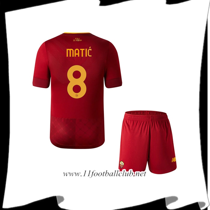 Maillot de Foot As Rome (MATIĆ #8) Enfants Domicile 2022/23