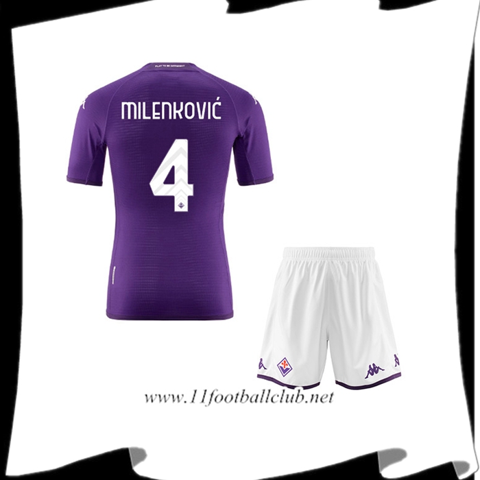 Maillot de Foot ACF Fiorentina (MILENKOVIĆ #4) Enfants Domicile 2022/23