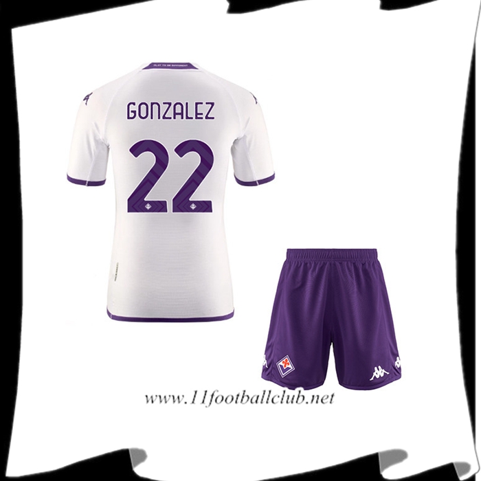 Maillot de Foot ACF Fiorentina (GONZALEZ #22) Enfants Exterieur 2022/23