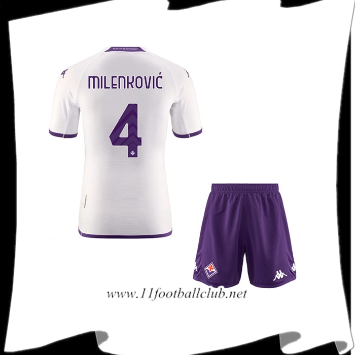 Maillot de Foot ACF Fiorentina (MILENKOVIĆ #4) Enfants Exterieur 2022/23