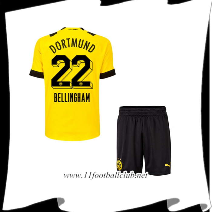 Maillot de Foot Dortmund BVB (BELLINGHAM #22) Enfants Domicile 2022/23